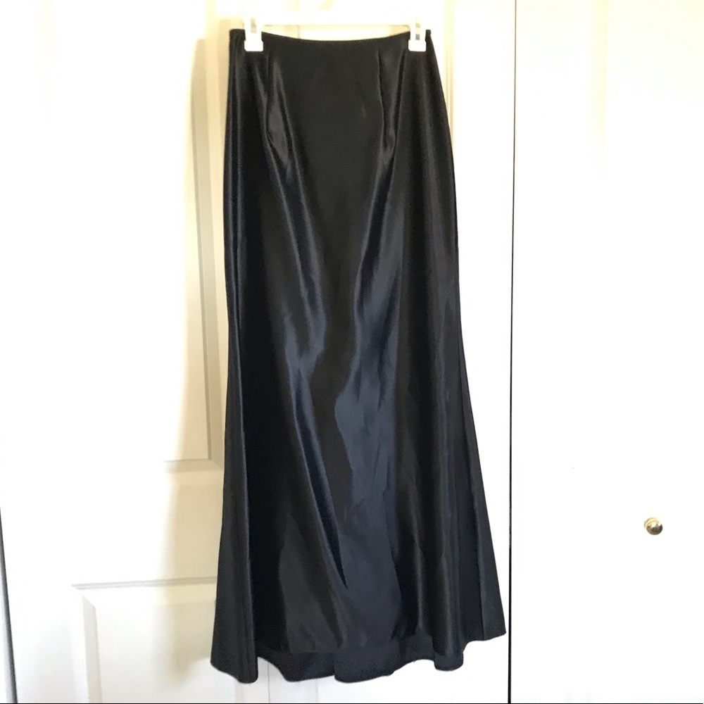 Floor length black skirt
